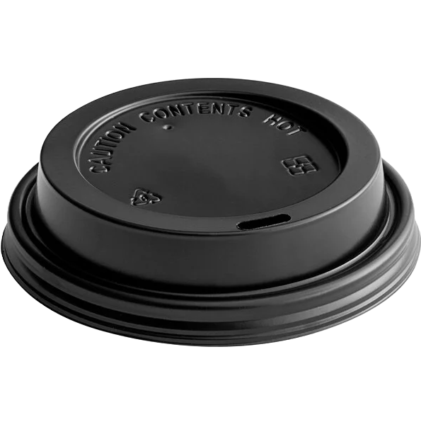 Black Hot Paper Cup Travel Lid for Ripple Hot Cups - 100pk