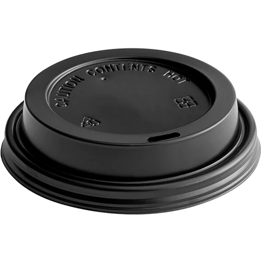 Black Hot Paper Cup Travel Lid for Ripple Hot Cups - 100pk