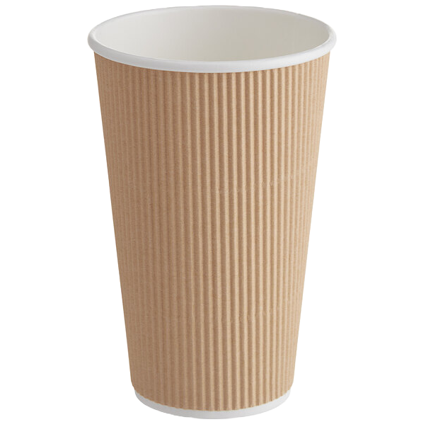 16 oz. Double Wall Ripple Kraft Paper Hot Cup - 25pk