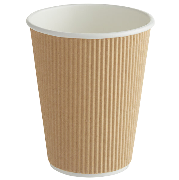 12 oz. Double Wall Ripple Kraft Paper Hot Cup - 25pk