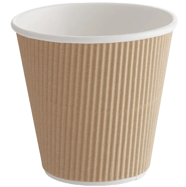 8 oz. Double Wall Ripple Kraft Paper Hot Cup - 25pk