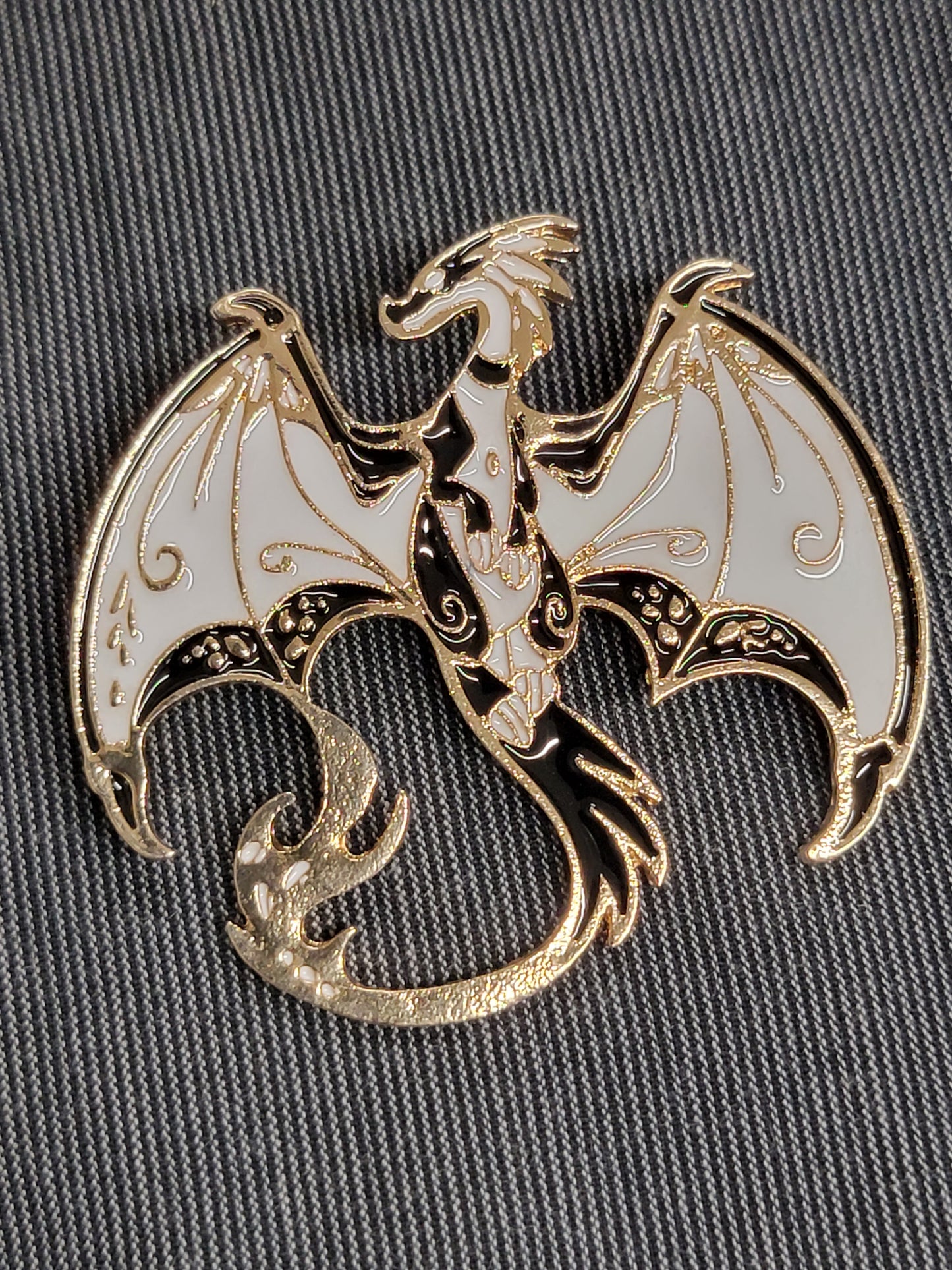 Sky Dragon Enamel Pin Metal Gothic Style Brooch