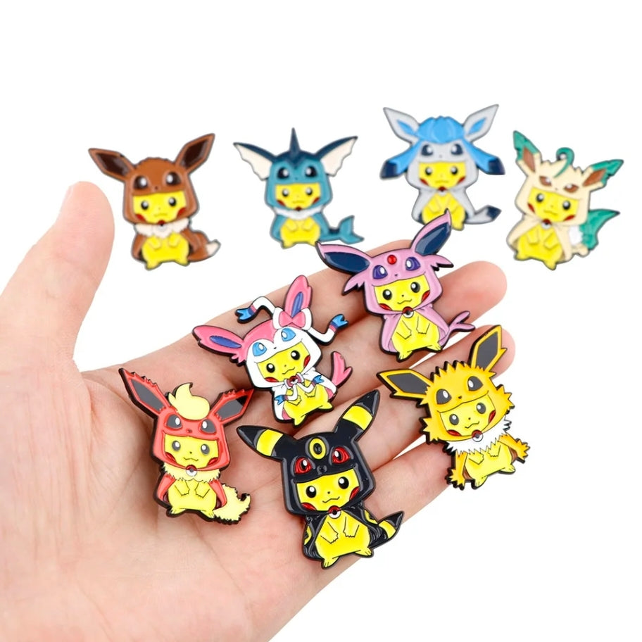 Pikachu Cosplay Eevee Evolution Enamel Pins