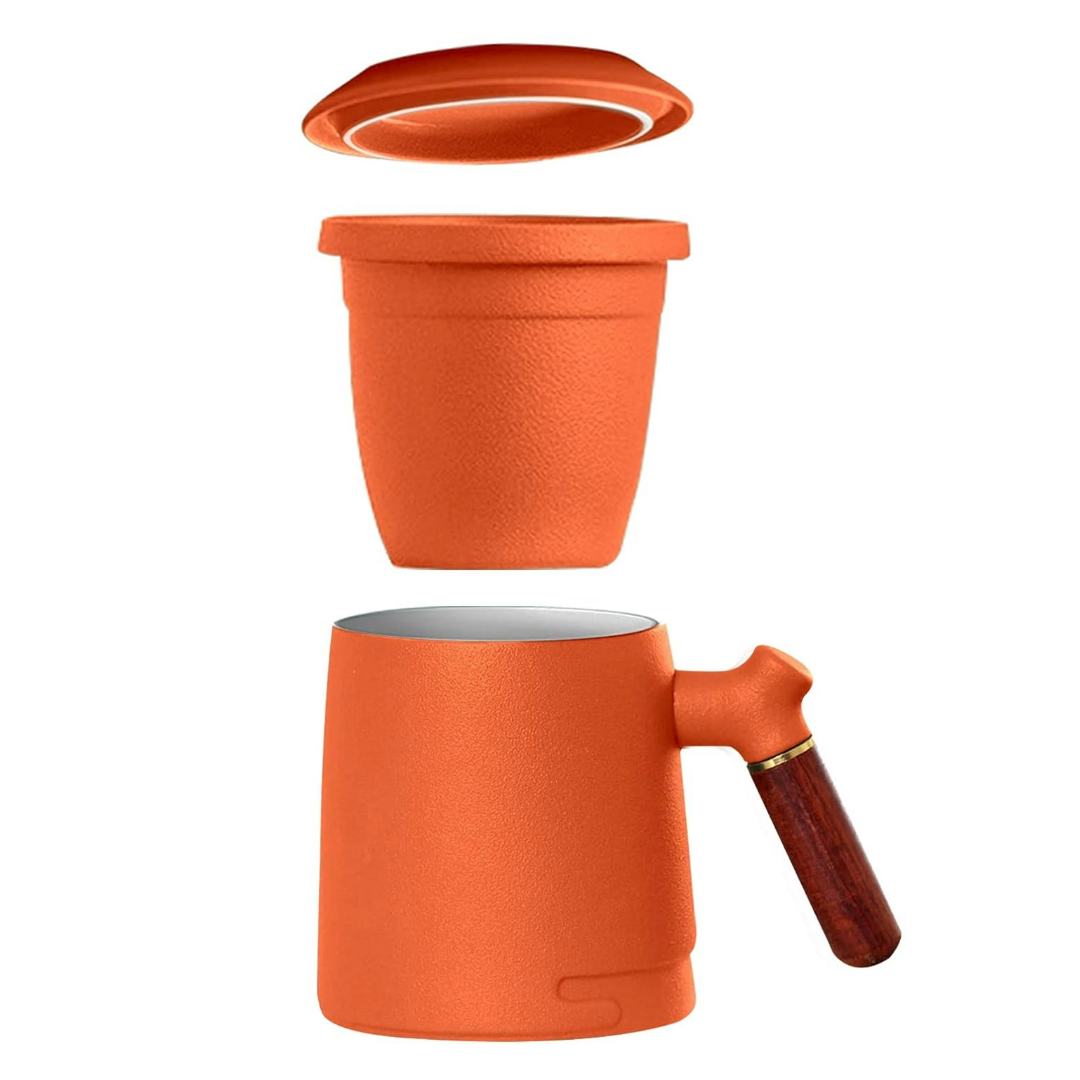 Steeping Ceramic Tea Mug with Infuser and Lid