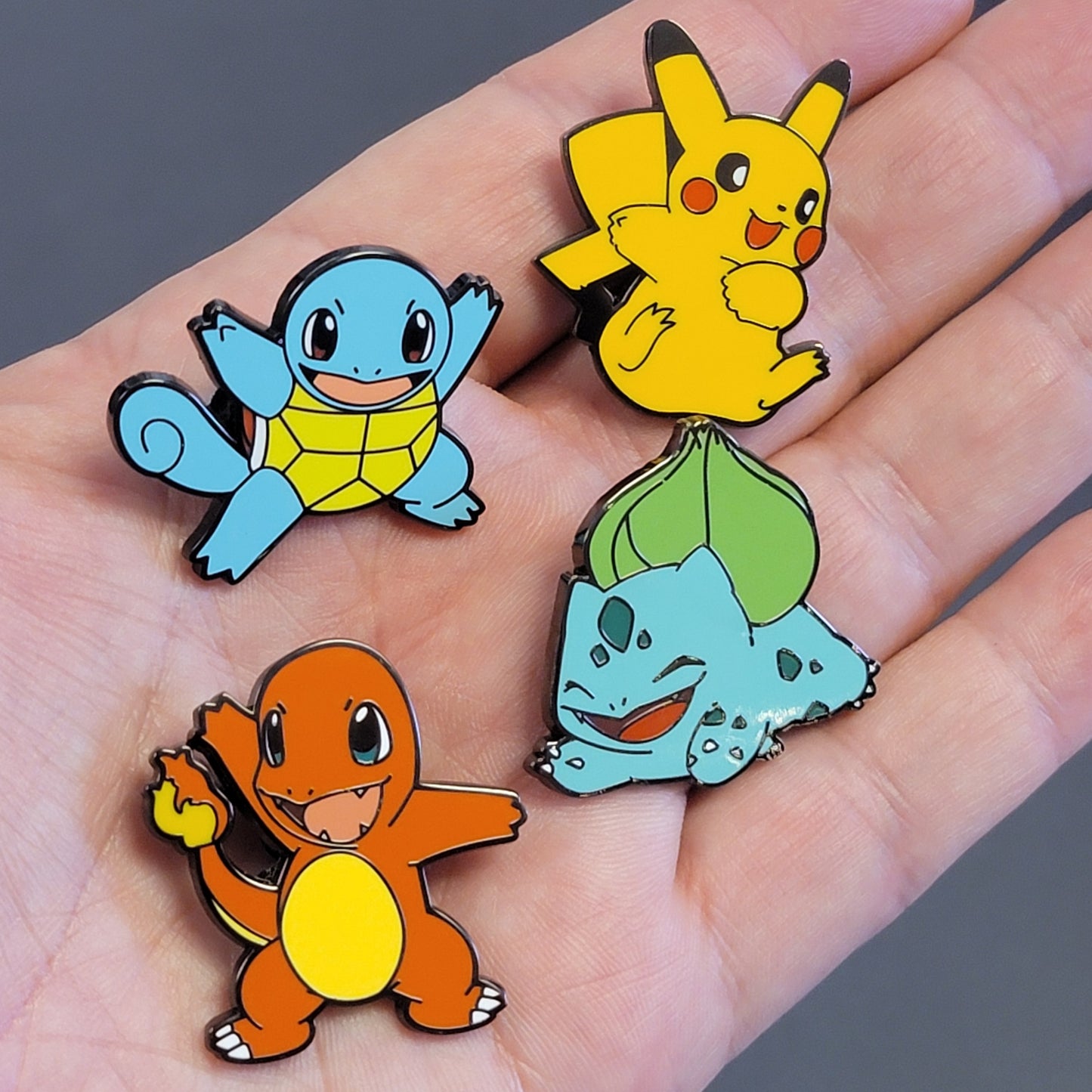 Pokémon Kanto Starter Enamel Pins