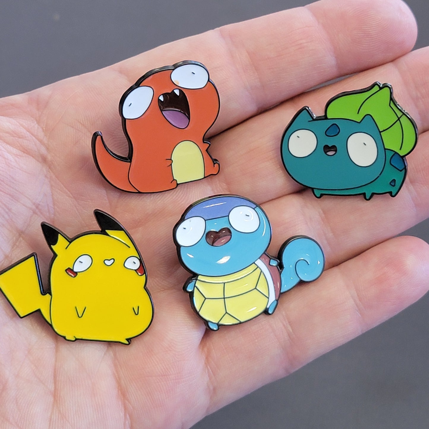 Pokémon Kanto Derpy Starter Enamel Pins